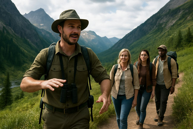 O Guia de Turismo na montanha