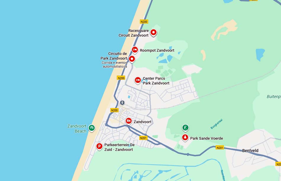 Mapa de Zondvoort no GPS do Maps